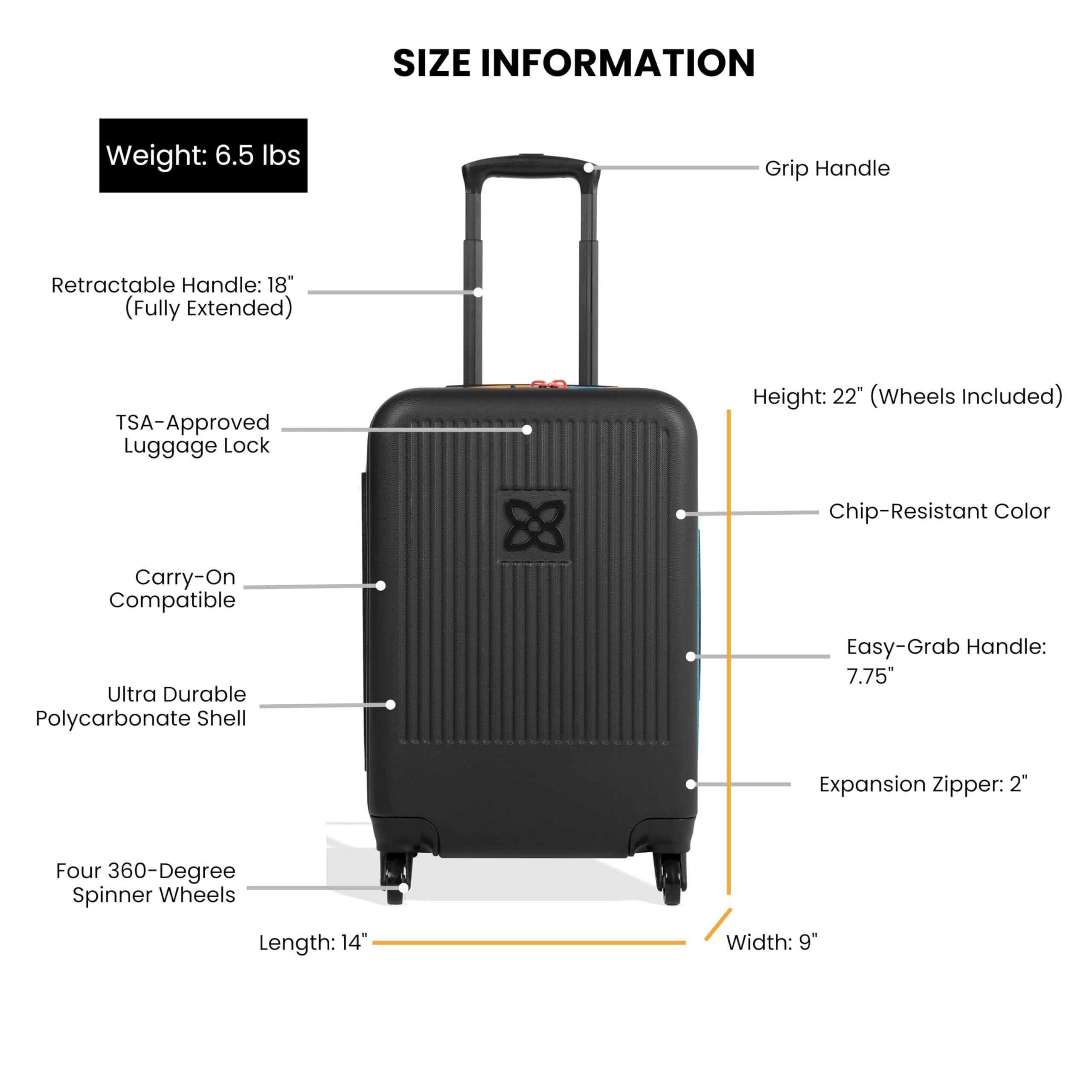 Sherpani Meridian Hardside Luggage, 22 Inch Carry On, Alternate, color, 