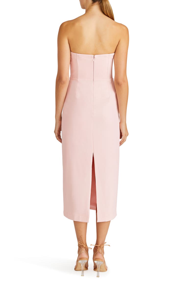 Milana Strapless Midi Cocktail Dress, Alternate, color, PEARL PINK
