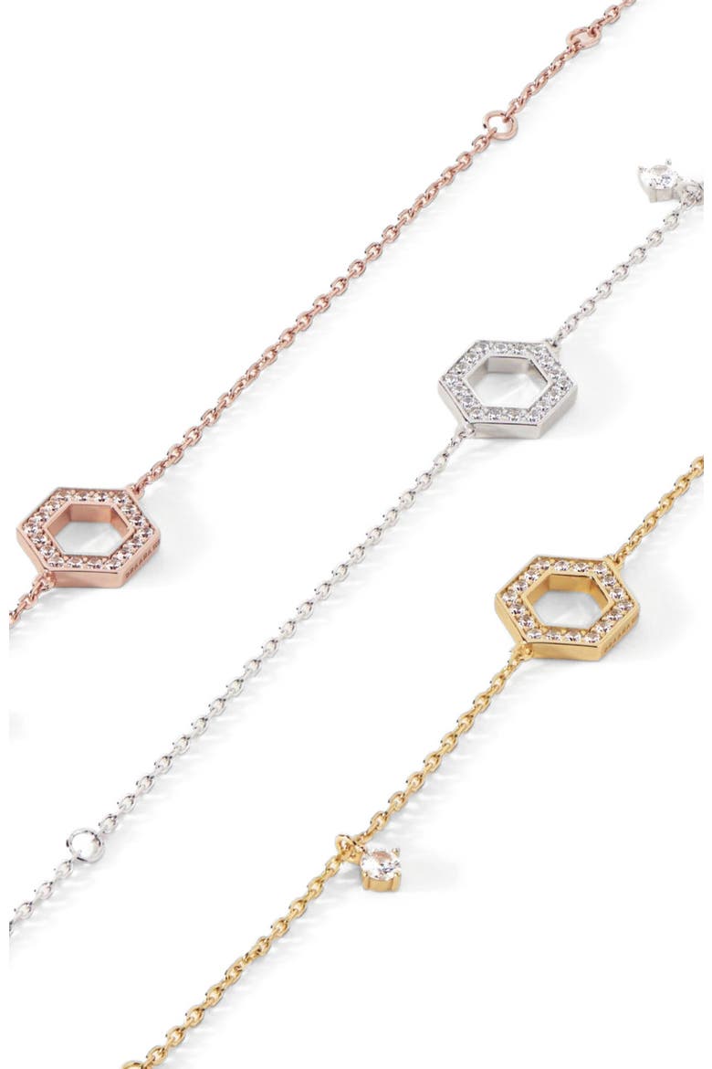 The Kimberly Bracelet, Alternate, color, Gold/White  CZ