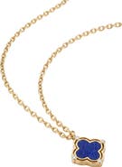 ARGENTO VIVO Amelia 14k Gold Plated Lapis Clover Necklace