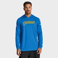Nike Men's Nike Powder Blue Los Angeles Chargers Sideline Pure Fury Dri-FIT Long Sleeve Hoodie T-Shirt