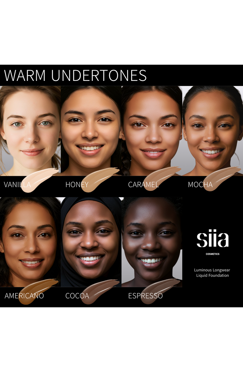 Siia Cosmetics Luminous Longwear Liquid Foundation, Alternate, color, Americano