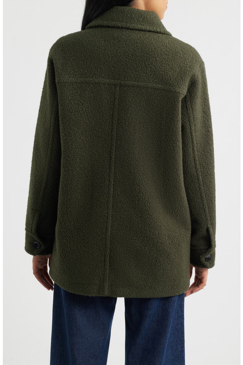 Bouclé Shirt Jacket, Alternate, color, MILITARY GREEN