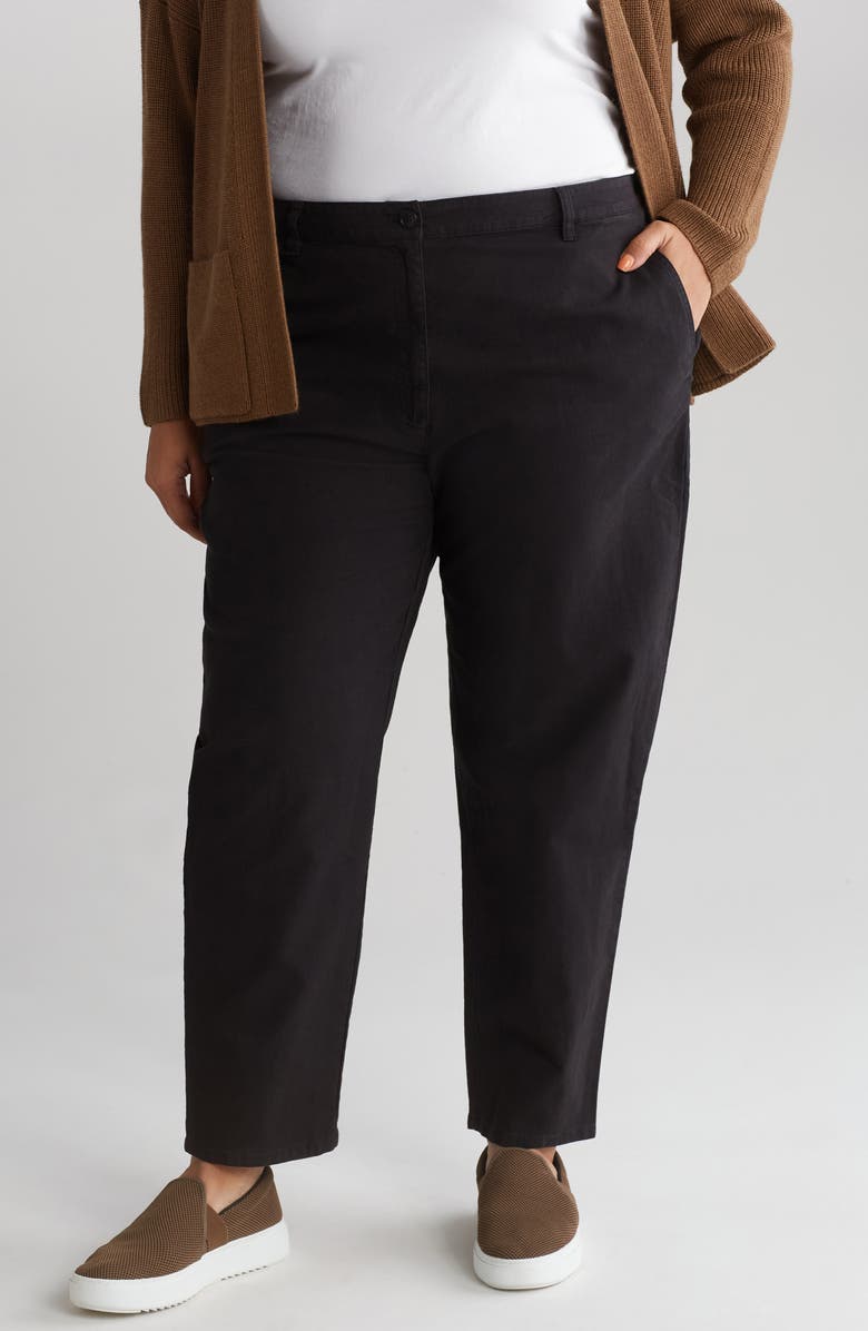Eileen Fisher Organic Cotton Blend Tapered Ankle Pants, Main, color, 