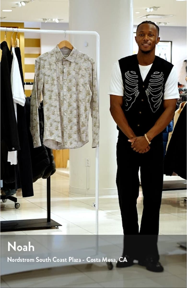 Jimmy OoohCotton<sup>®</sup> Leaf Print Button-Up Shirt, sales video thumbnail