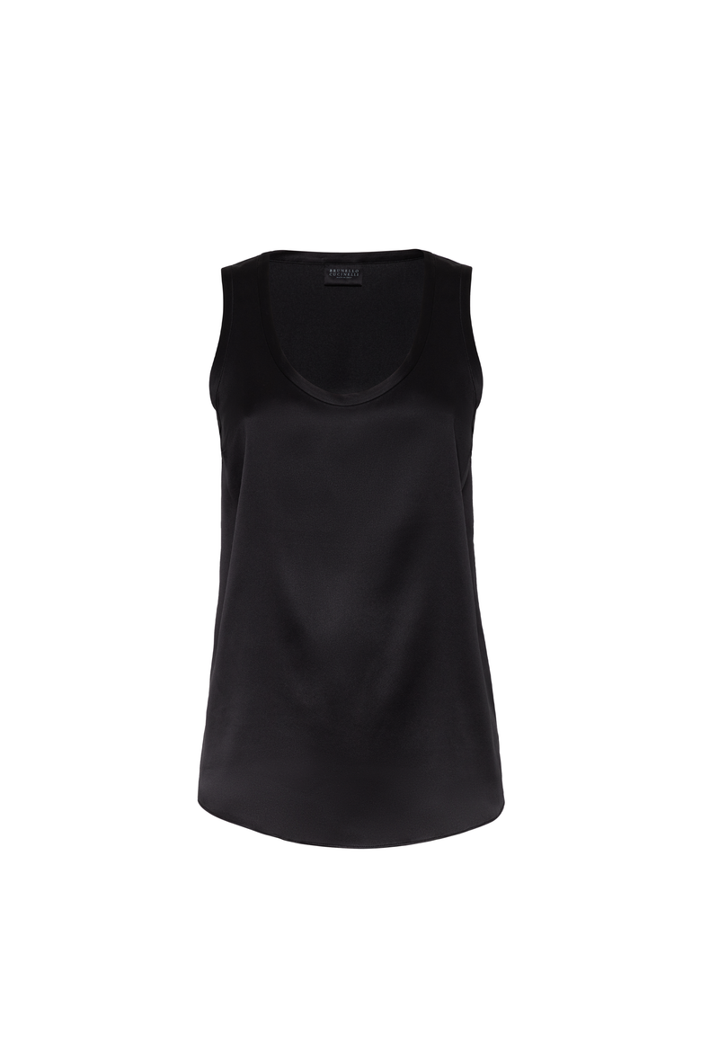 Satin top, Main, color, Black