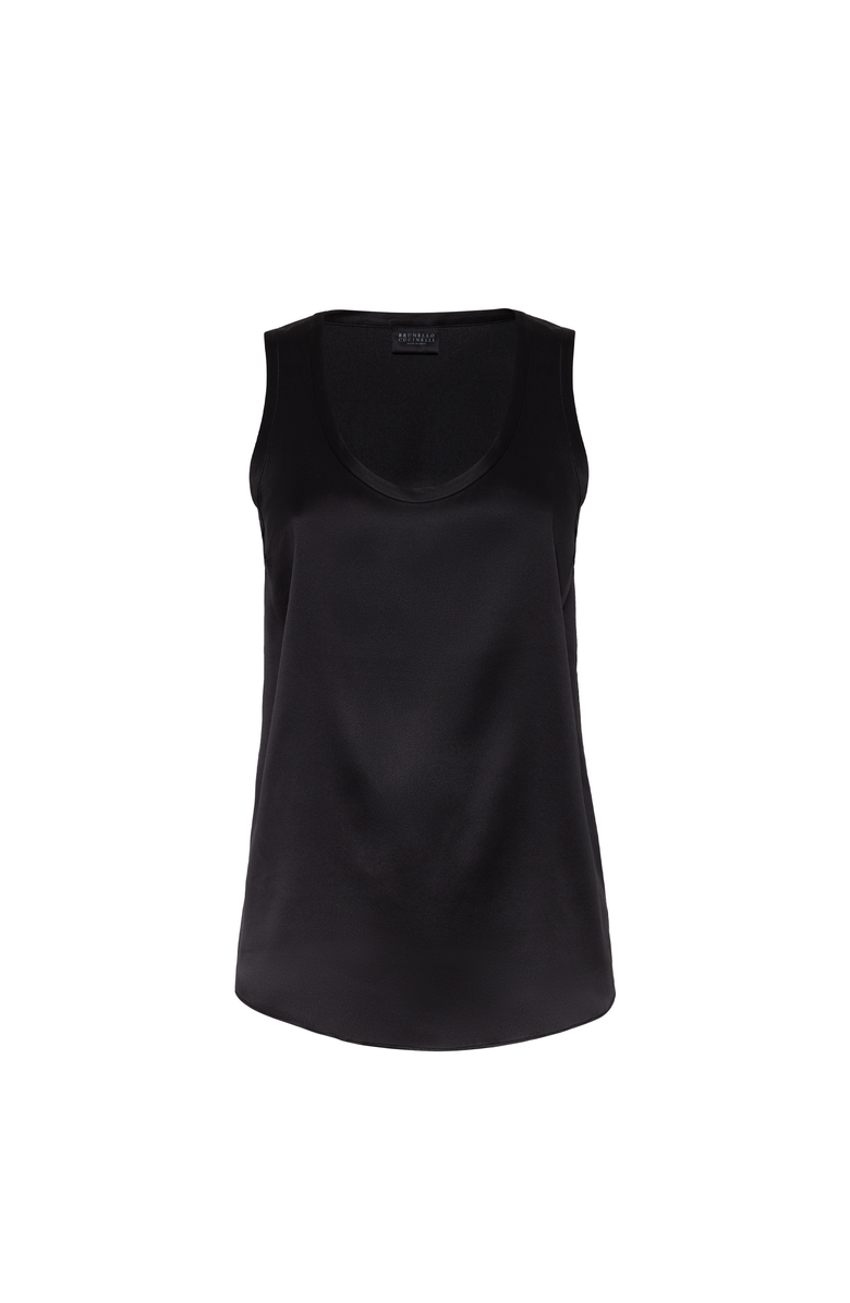 Brunello Cucinelli Satin top, Main, color, Black