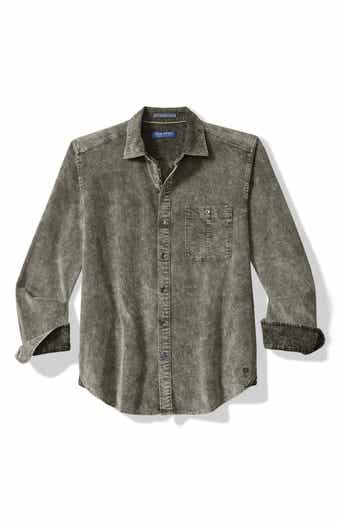 Coastline Sun Fade Stretch Cotton Corduroy Button-Up Shirt