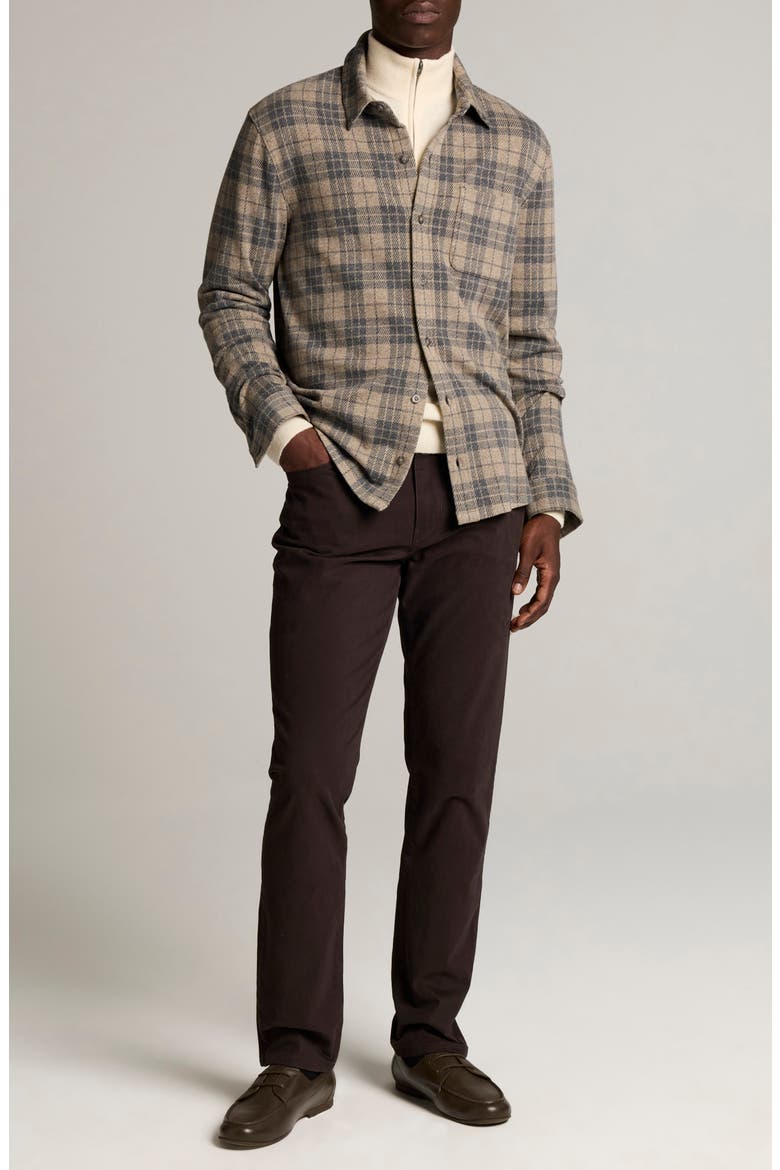 Tartan Plaid Button Down Shirt, Alternate, color, DARK HEATHER OATMEAL/ AZURE