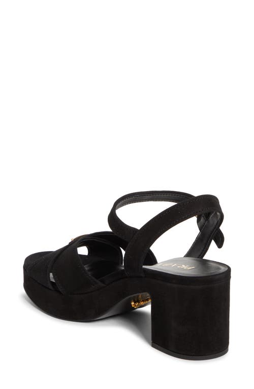 Prada Suede Platform Sandal In Black