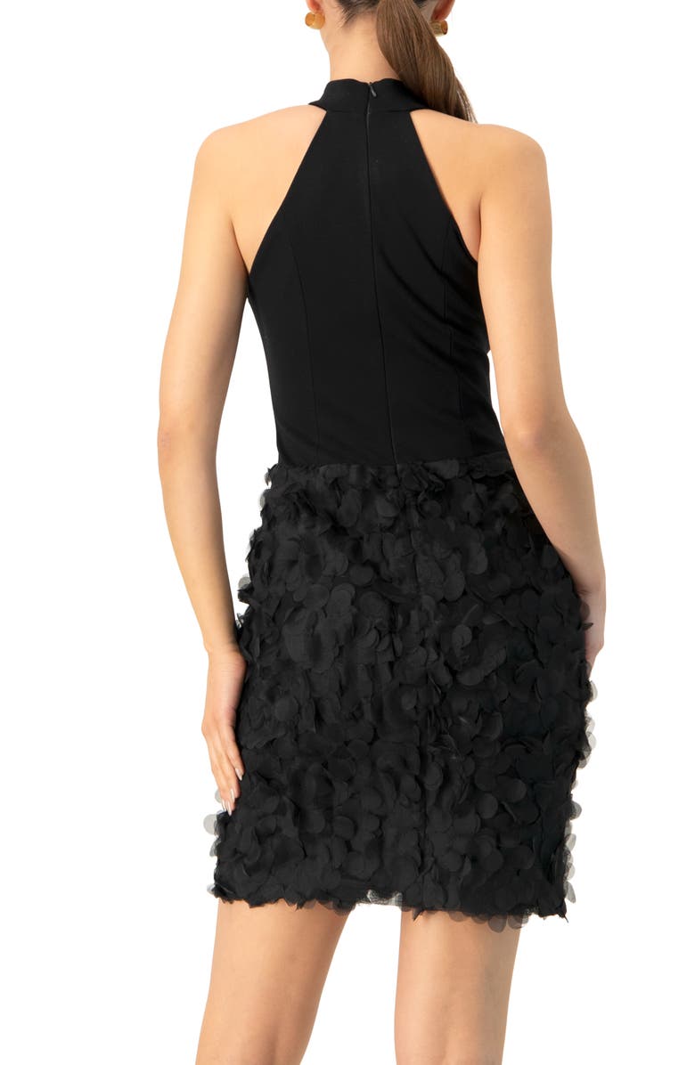 IVONNE Short Halter Neck Dress, Alternate, color, Black