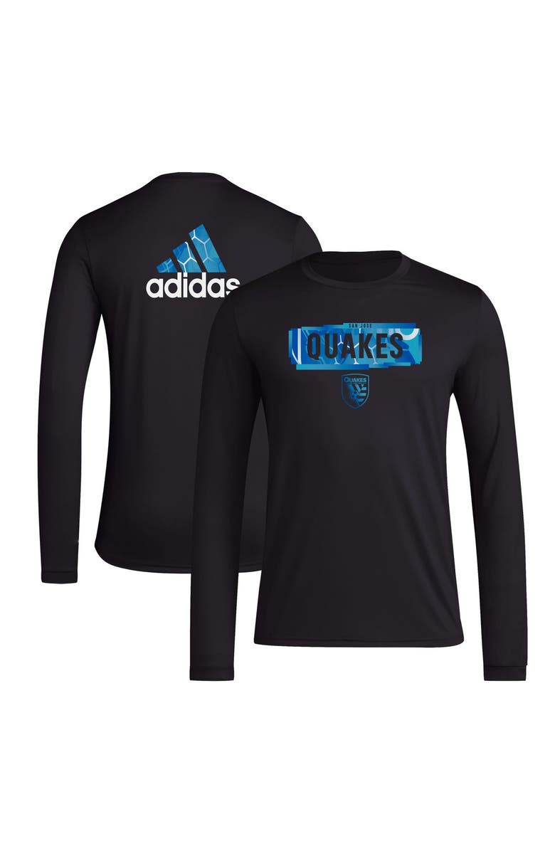 adidas Men's adidas Black San Jose Earthquakes Local Pop AEROREADY Long Sleeve T-Shirt, Main, color, 