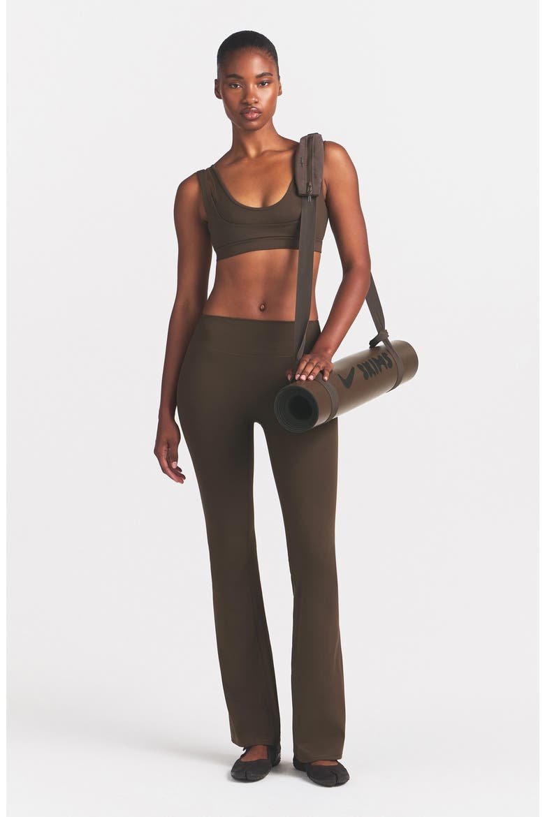 Matte Double Strap Scoop Bra, Alternate, color, NSKM DARK SEPIA