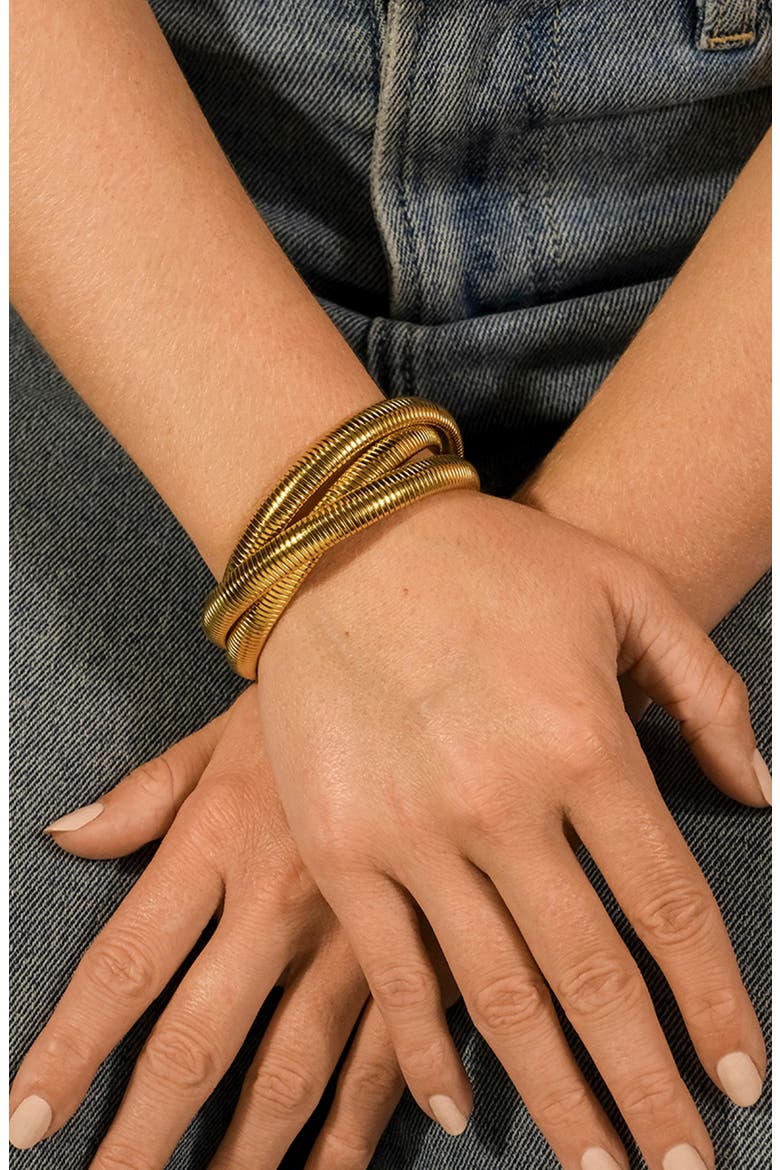 Briar Set of 3 Stackable Bracelets, Alternate, color, GOLD