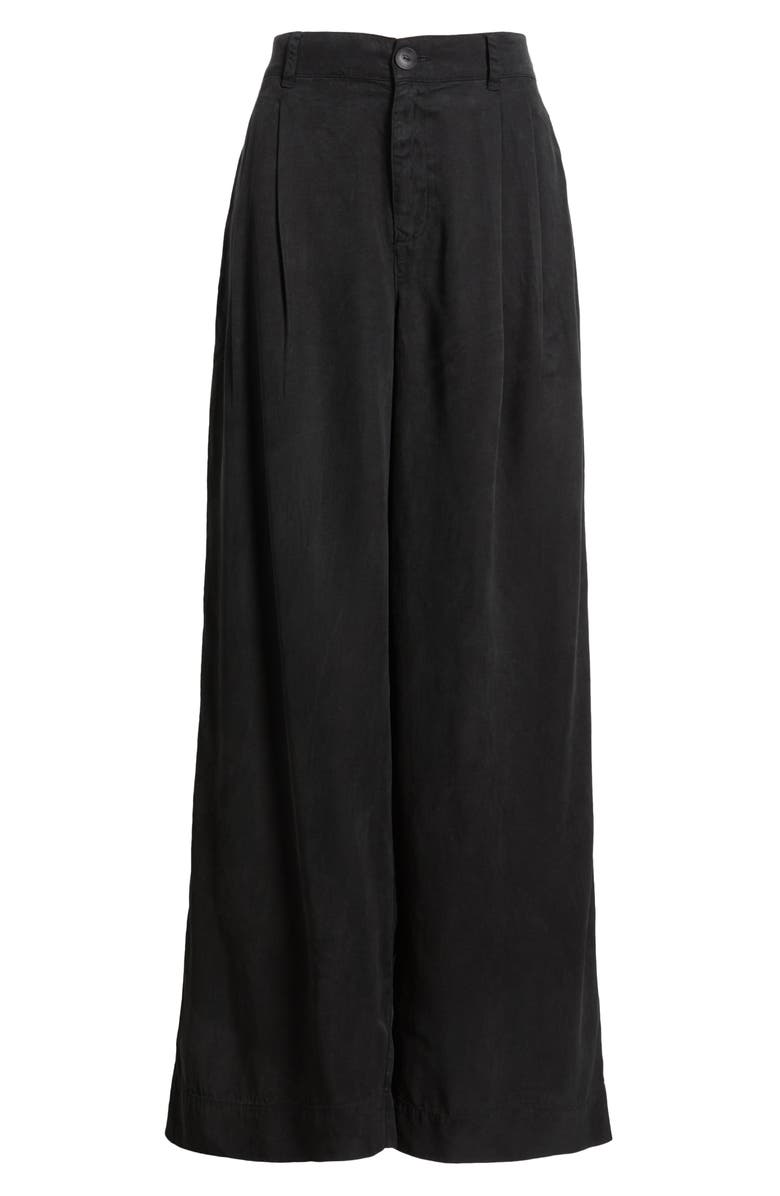 Bella Dahl Pleated Super Wide Leg Pants, Alternate, color, Black