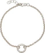 MADE BY MARY Rolo Charm Bracelet with CZ Link Lock