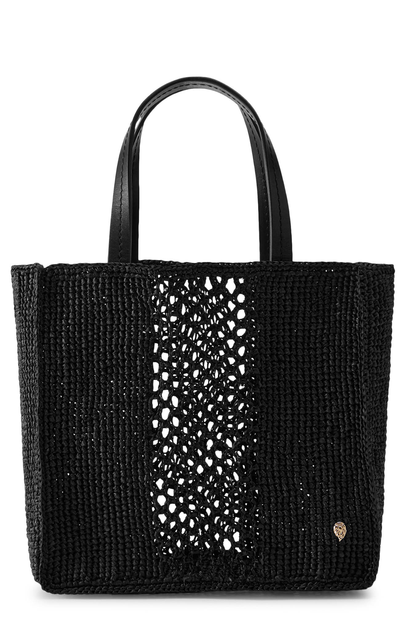 Helen Kaminski Mini Arleth Crochet Raffia Tote, Main, color, 