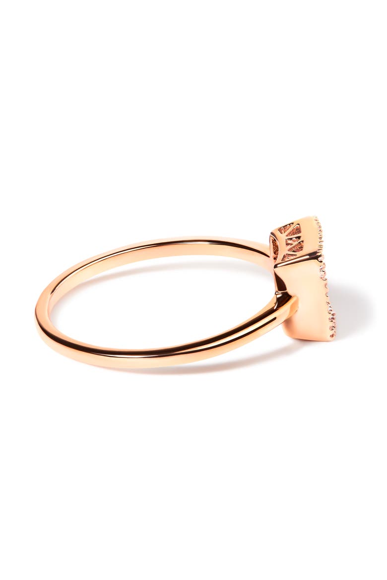 10K Rose Gold 1/3 Cttw Invisible Set Princess Diamond Composite Square Ring, Alternate, color, Pink