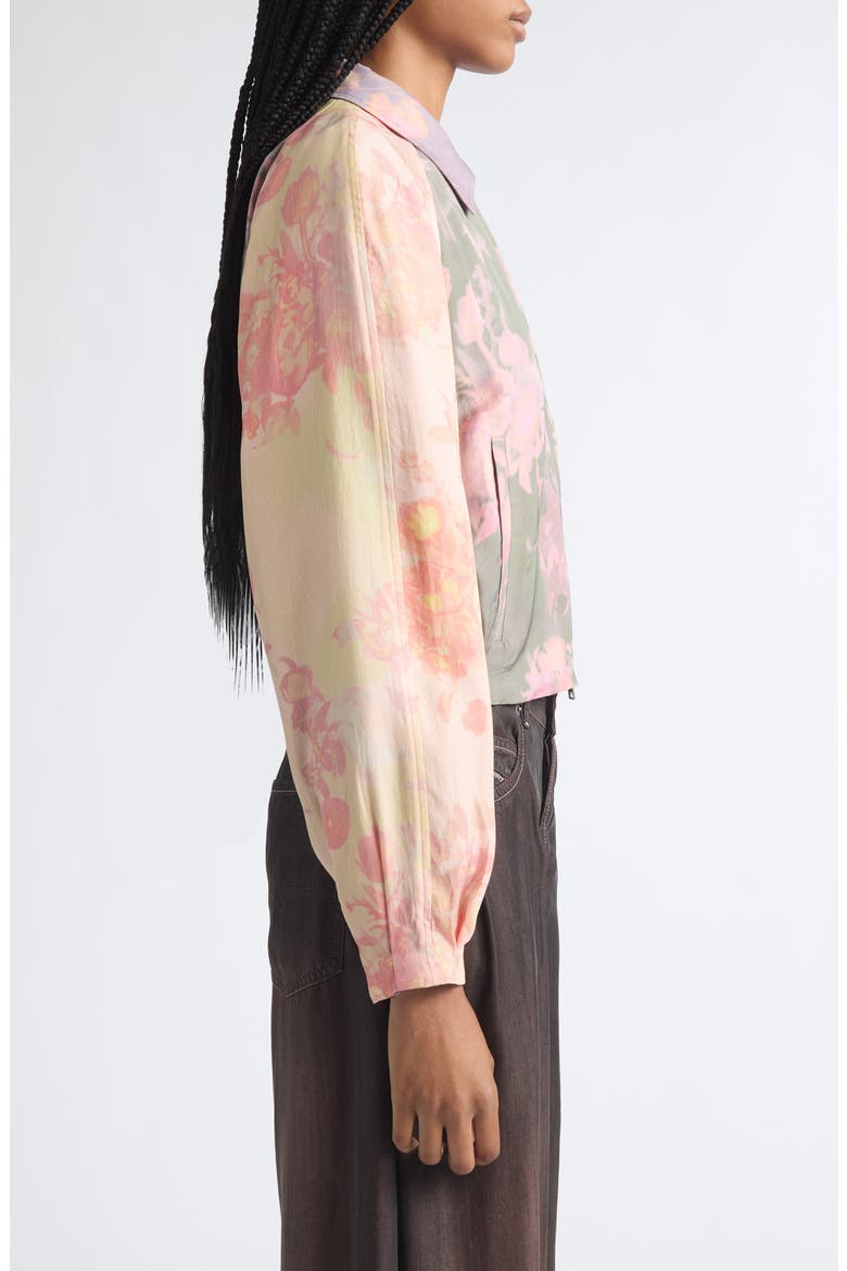 Floral Crinkled Bomber Jacket, Alternate, color, MISTY ROSE