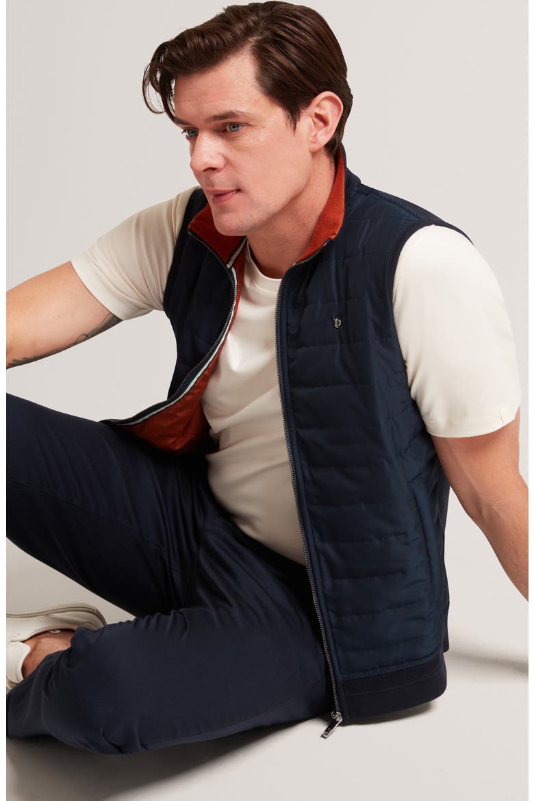Pafavor Quilt Front Piqué Vest, Alternate, color, NAVY