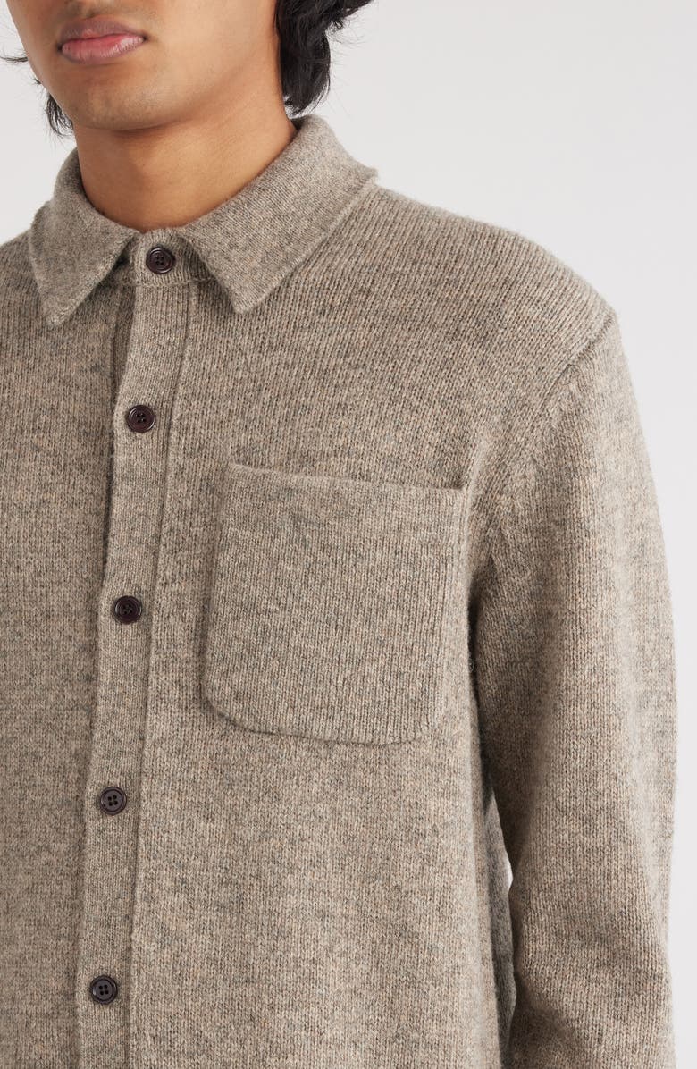 Dries Van Noten Mullins Sweater Knit Shirt, Alternate, color, Grey Melange