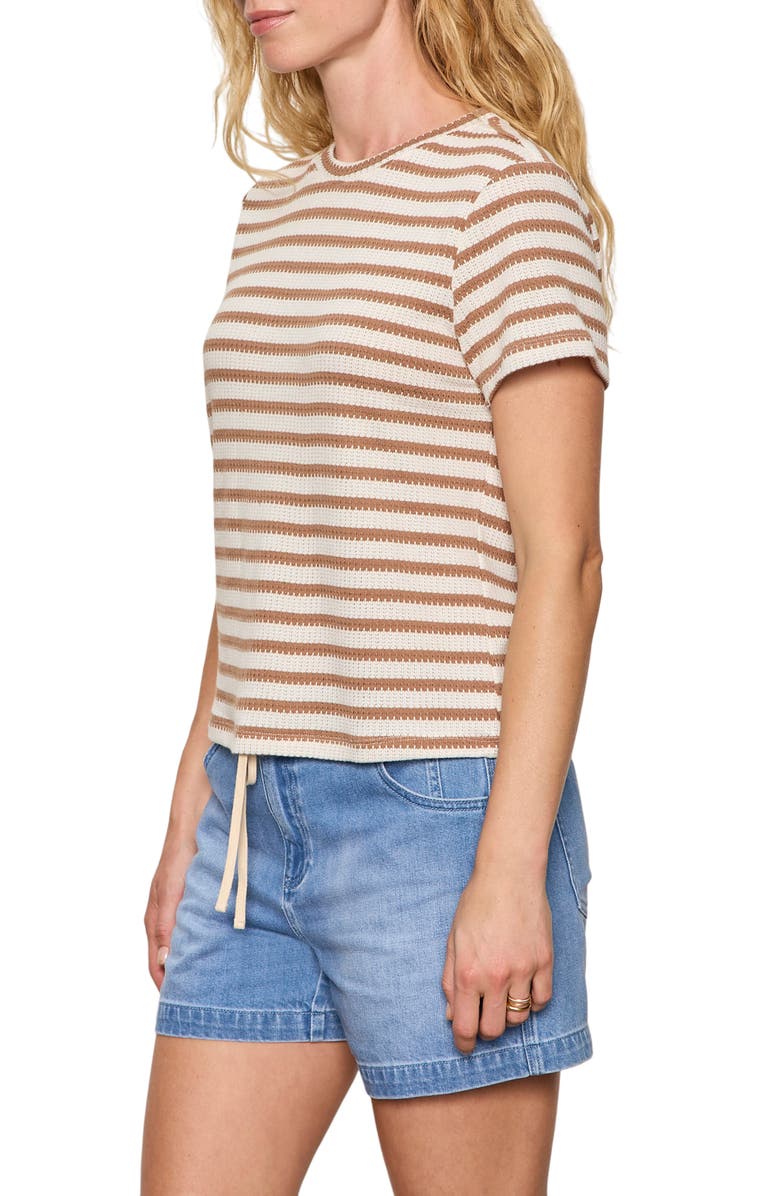 Sanctuary Perfect Texture Stripe Tee, Alternate, color, Valle Stripe Beige