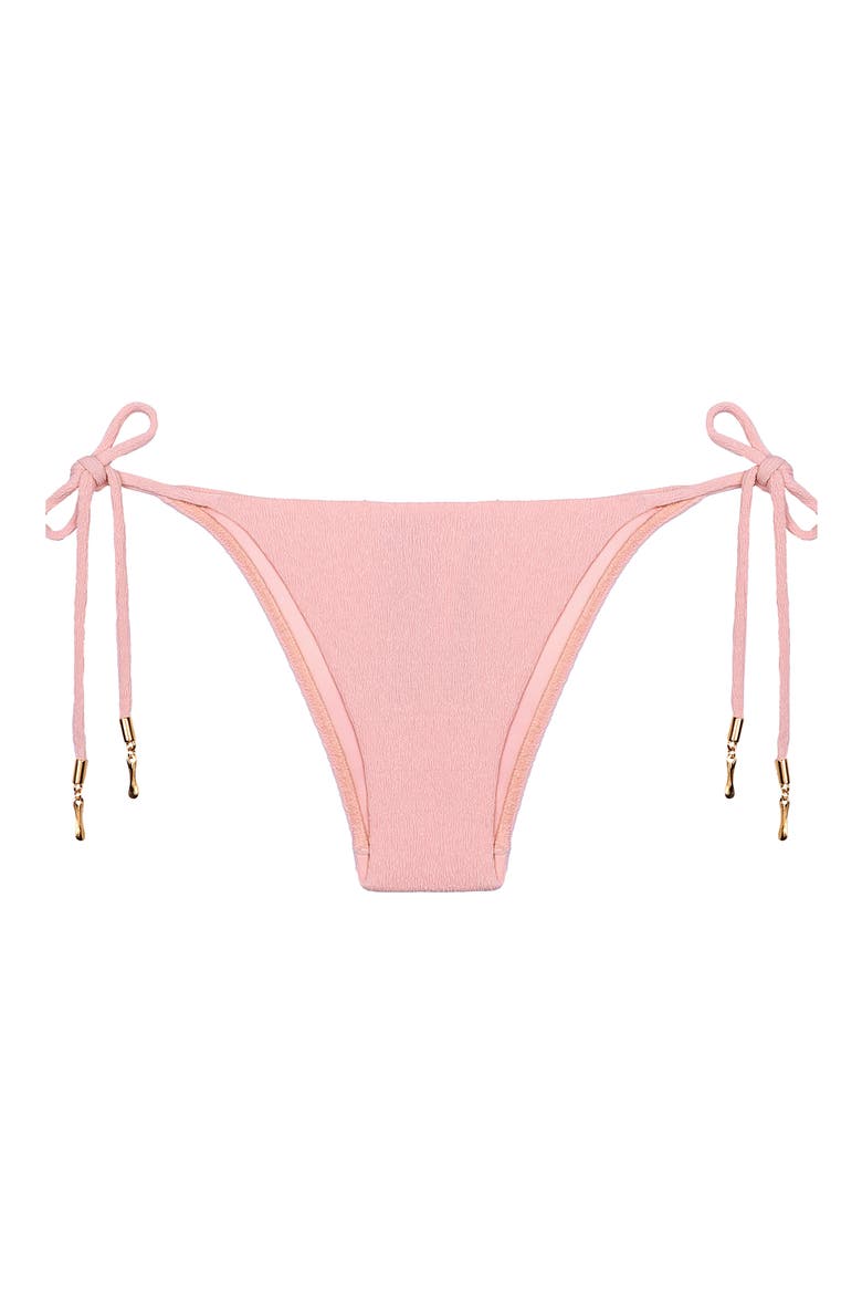Bell Side Tie Bikini Bottoms, Alternate, color, PINK