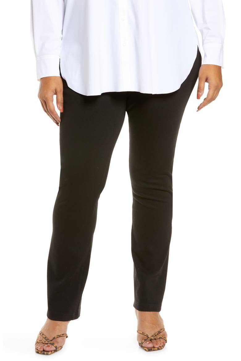 'Lyssentials Straight Leg Jeggings, Main, color, BLACK