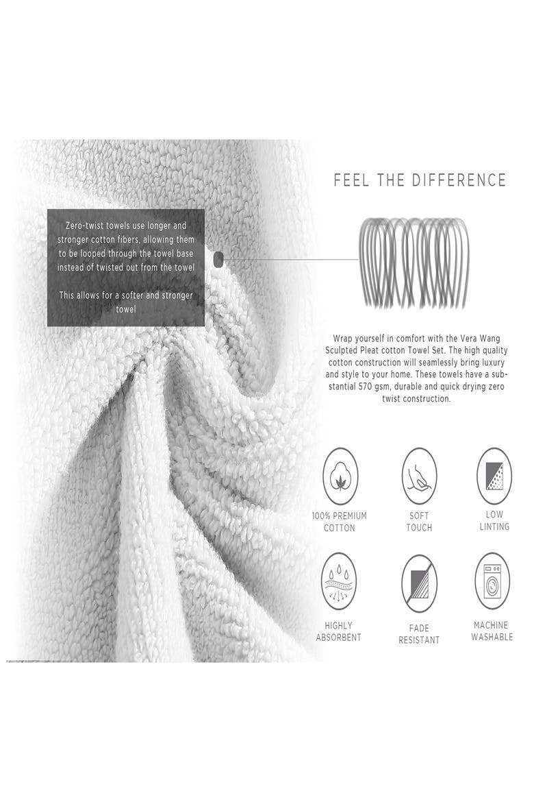 Sculpted Pleat 6-Piece Bath Towel, Hand Towel & Washcloth Set, Alternate, color, WHITE