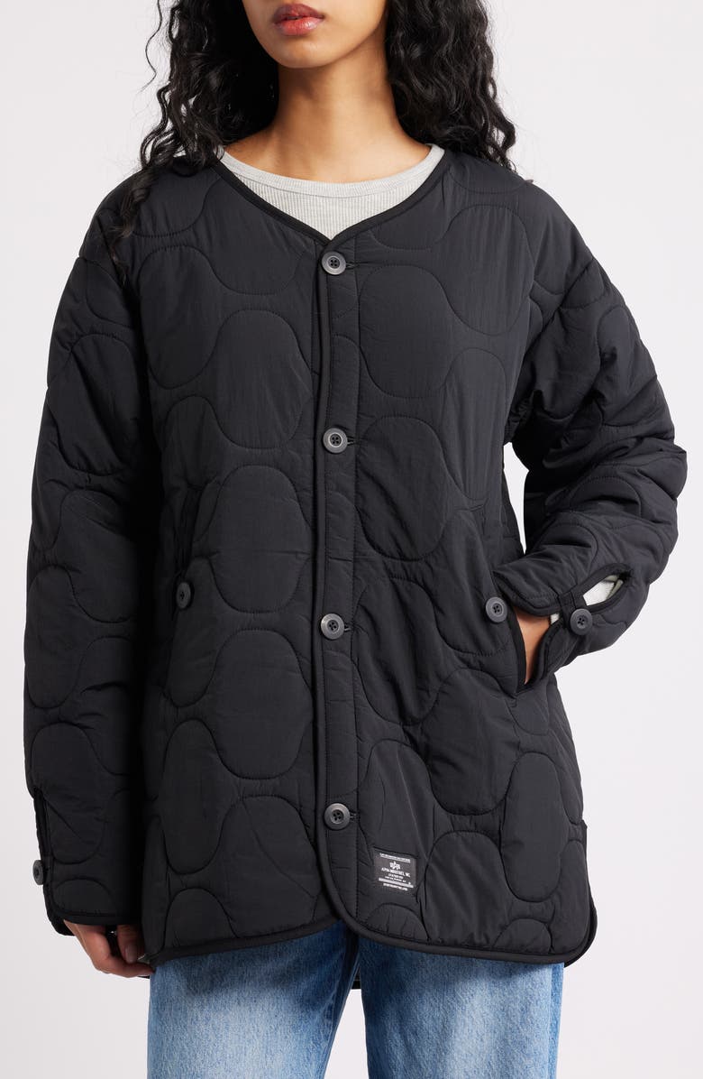 Alpha Industries Reversible ALS/92 Mod Quilted Liner Jacket, Alternate, color, Black