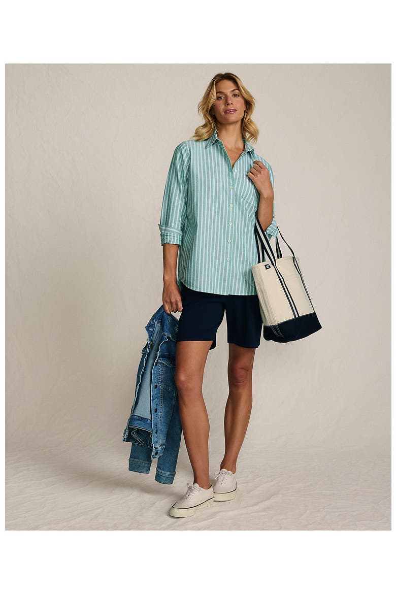Oxford Shirt, Alternate, color, True Green/Blue Sky Stripe