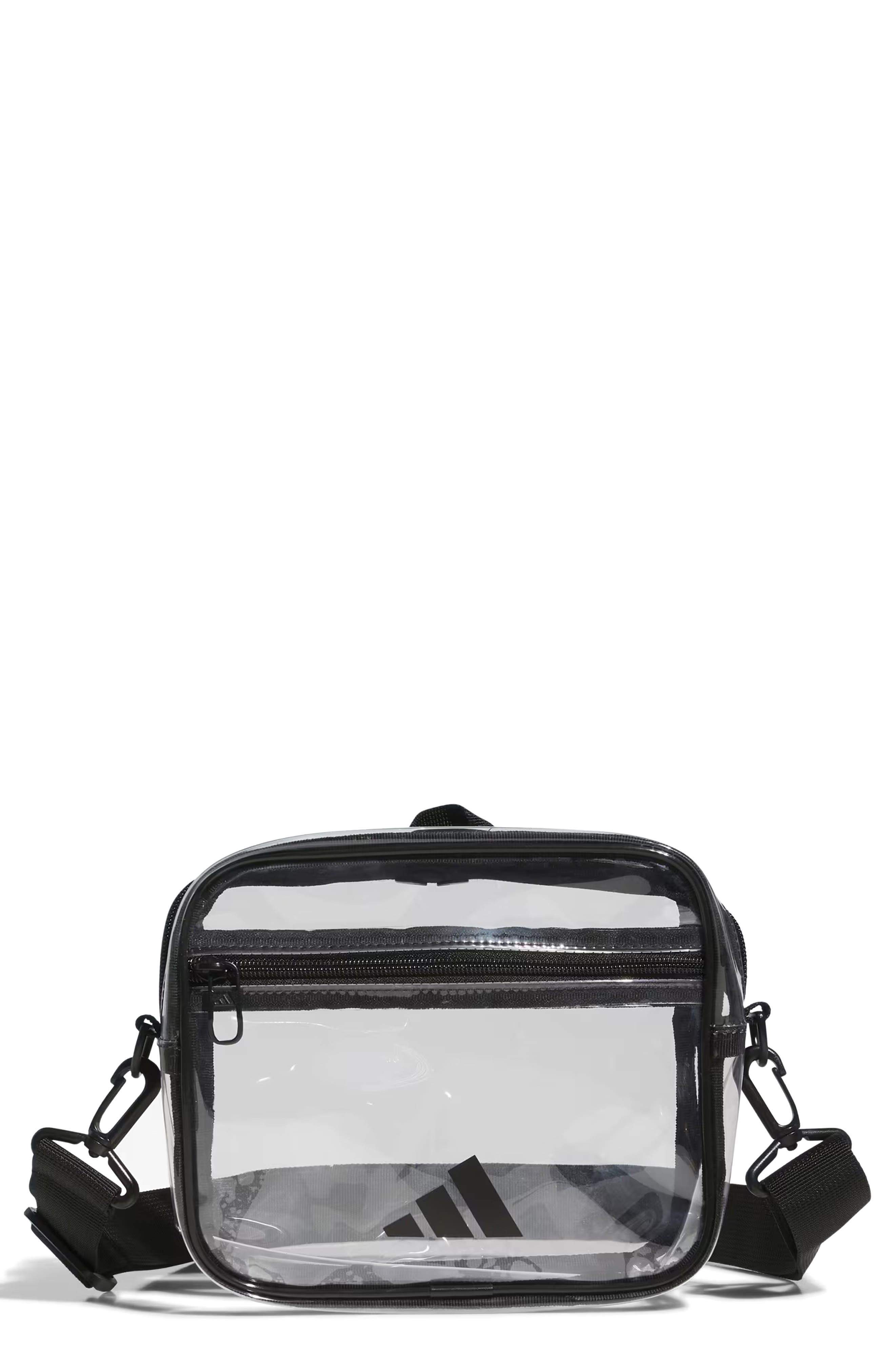 adidas Originals Transparent Bag, Main, color, Clear/ Bold Blue/ Scarlet