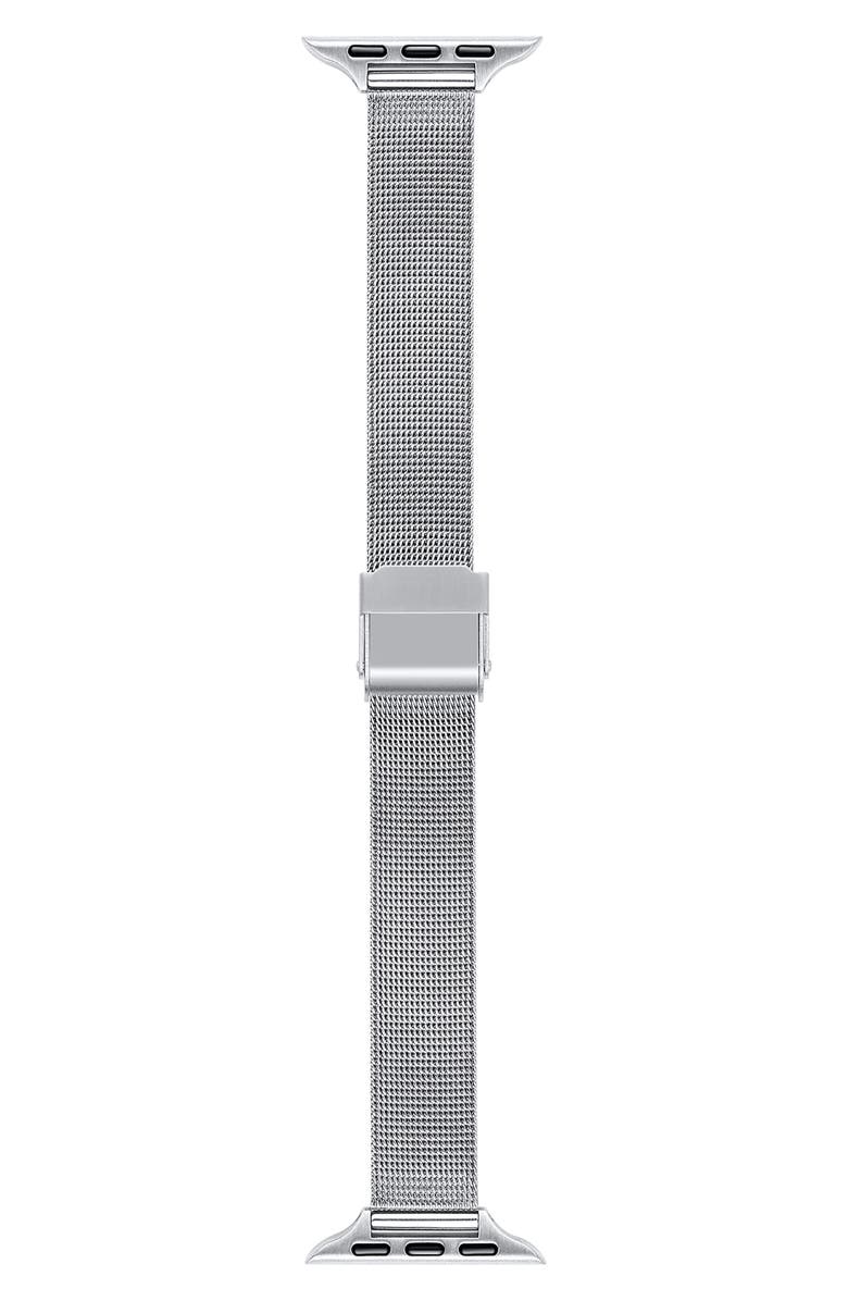 The Posh Tech Blake Stainless Steel Apple Watch<sup>®</sup> Watchband, Main, color, Silver