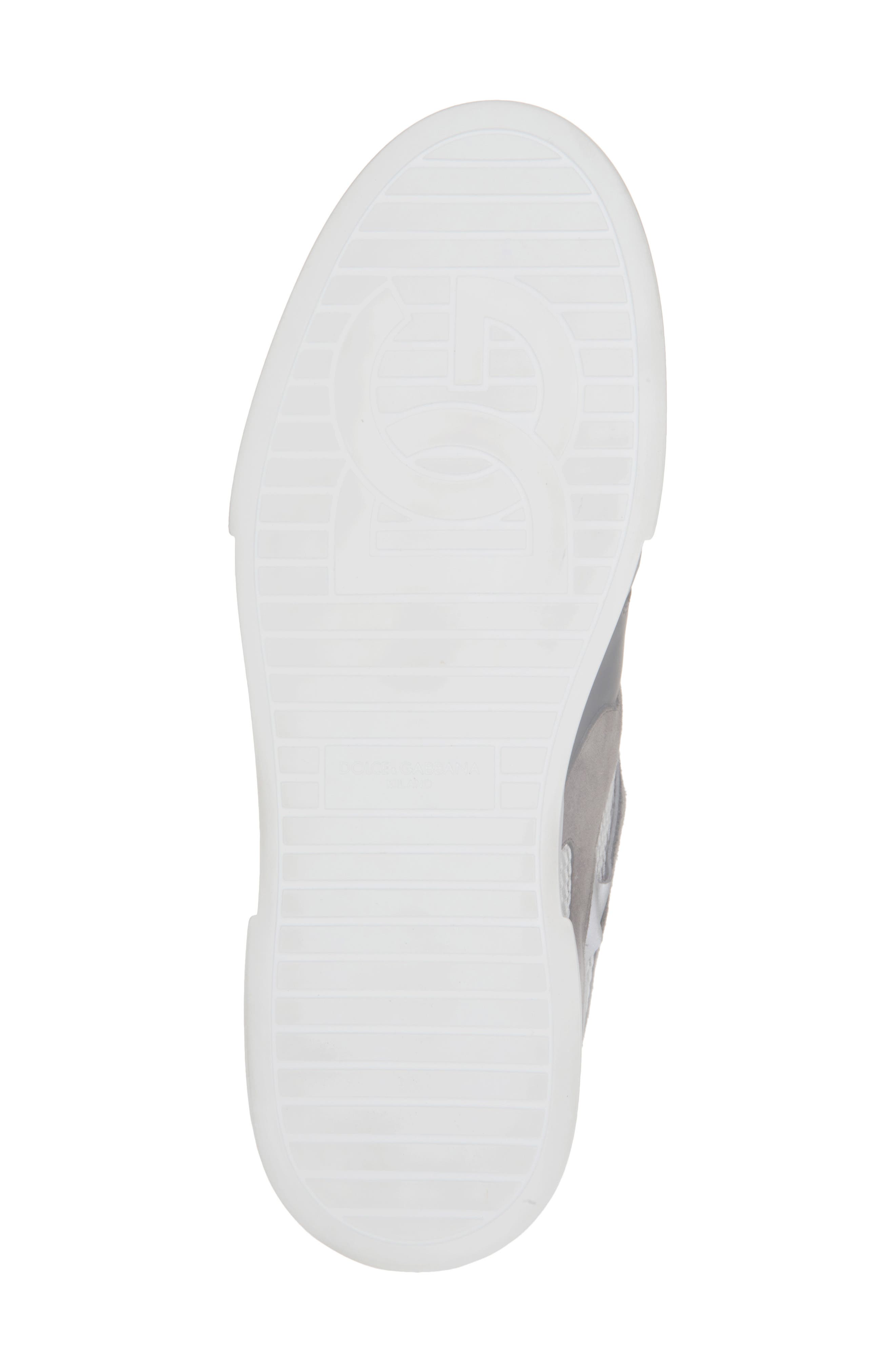Dolce&Gabbana Mesh & Leather Sneaker, Alternate, color, Bianco/ Grigio Scuro