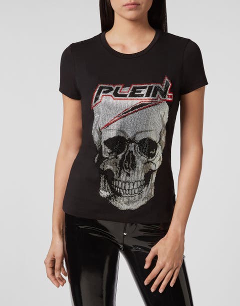 T-shirt Round Neck Ss Space Plein Women