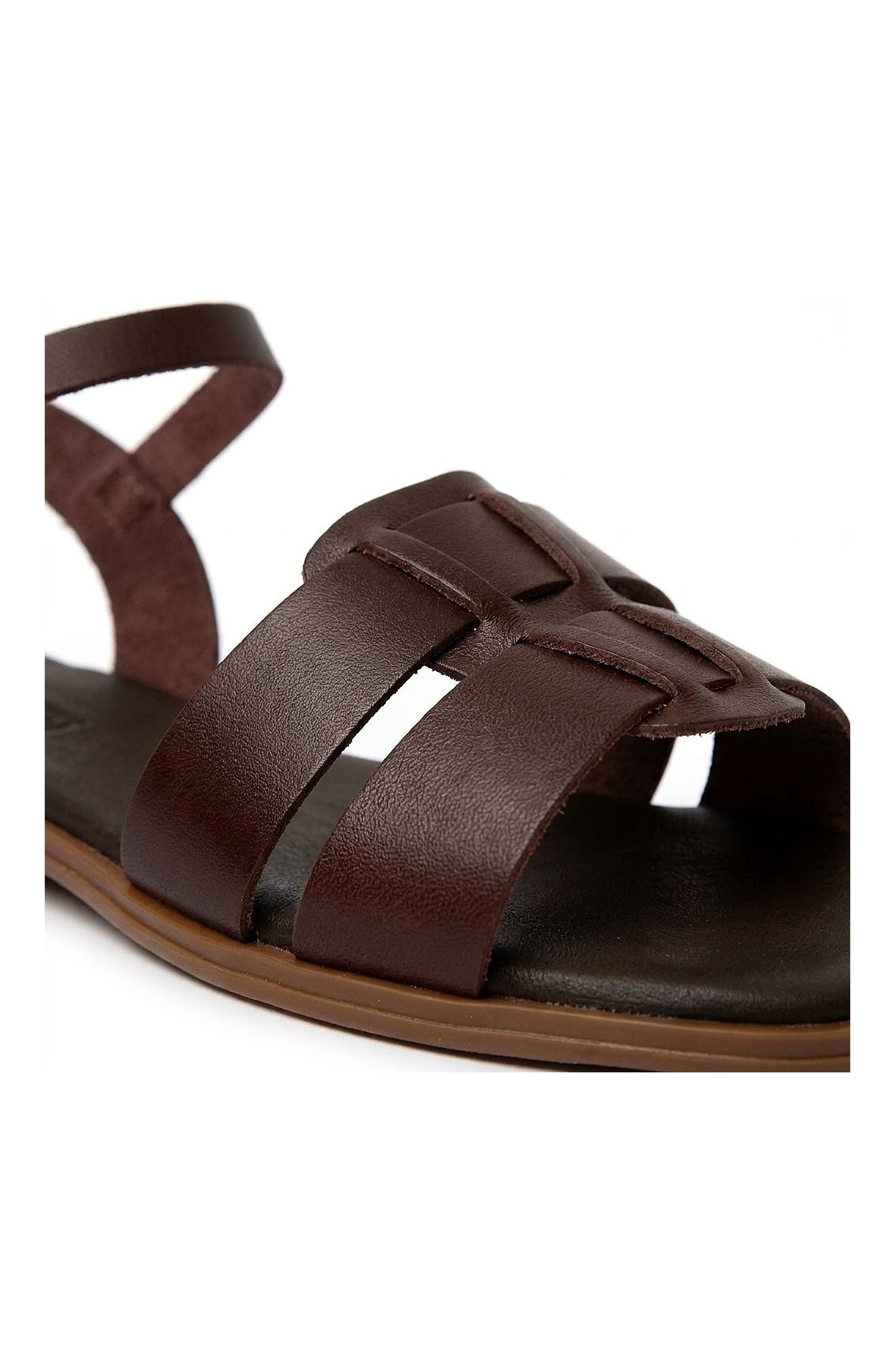 Niva Flat Sandal, Alternate, color, Chocolate