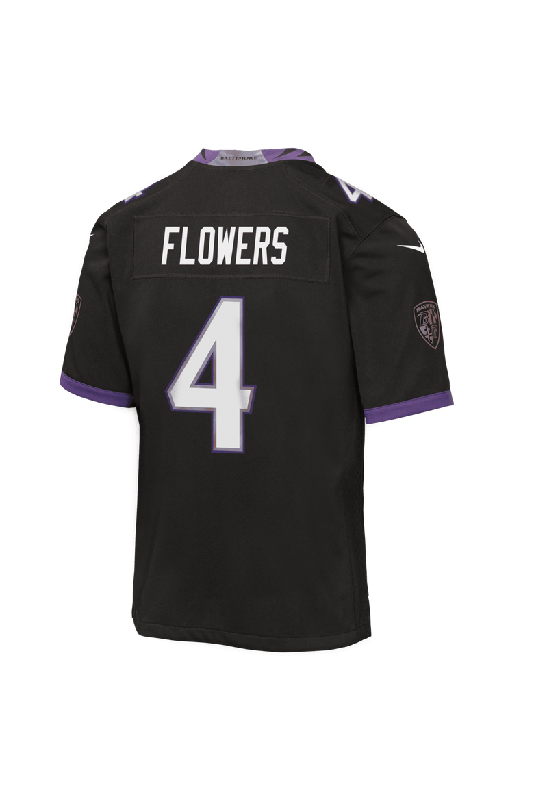 Youth Nike Zay Flowers Black Baltimore Ravens Alternate Game Jersey, Alternate, color, Black