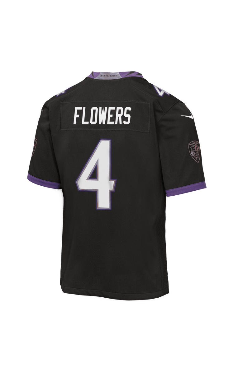 Nike Youth Nike Zay Flowers Black Baltimore Ravens Alternate Game Jersey, Alternate, color, Black
