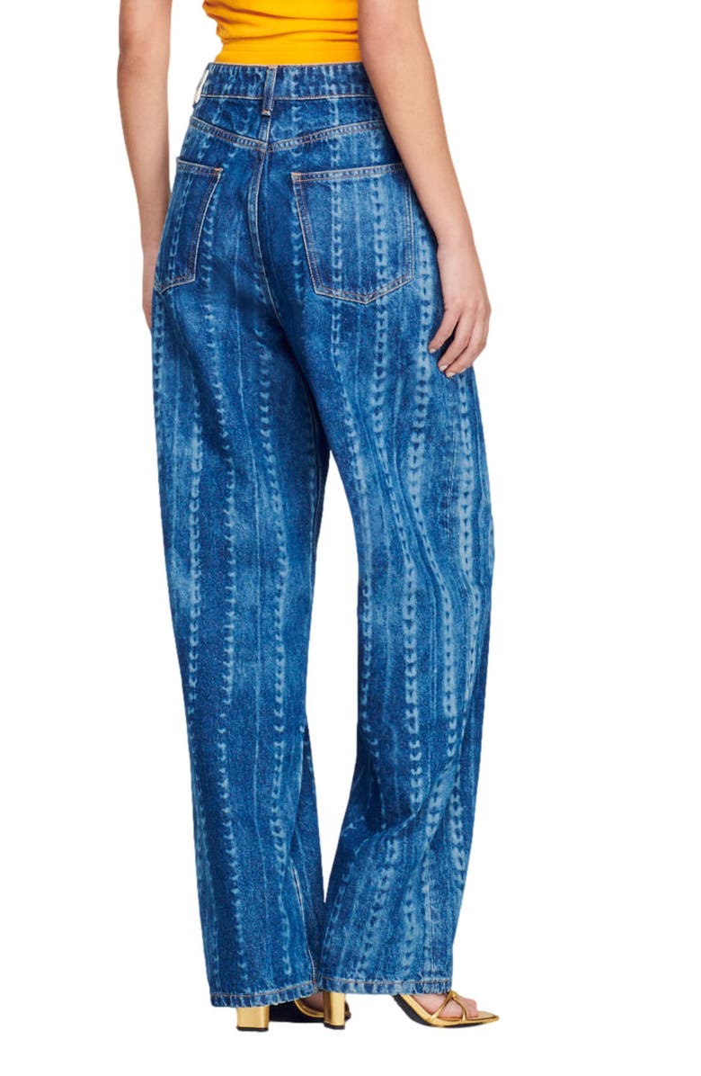 SANDRO Gill Stripe Wide Leg Jeans, Alternate, color, 