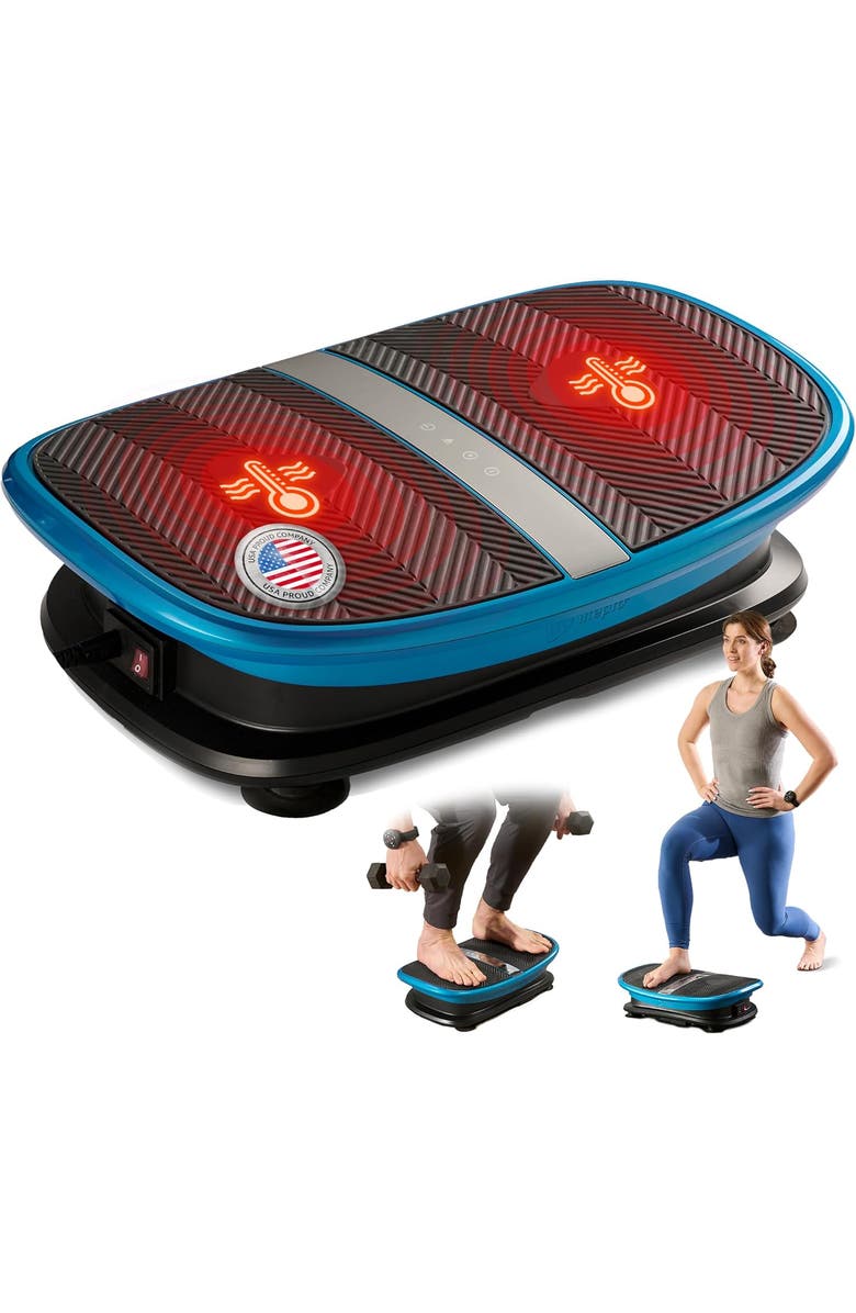 Lifepro Curved Voice-Controlled Vibration Plate Exercise Machine with Heat Therapy for Recovery and Wellness, Main, color, Black With Heat