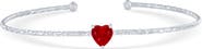 SIMONA Ruby Birthstone CZ Heart Bangle