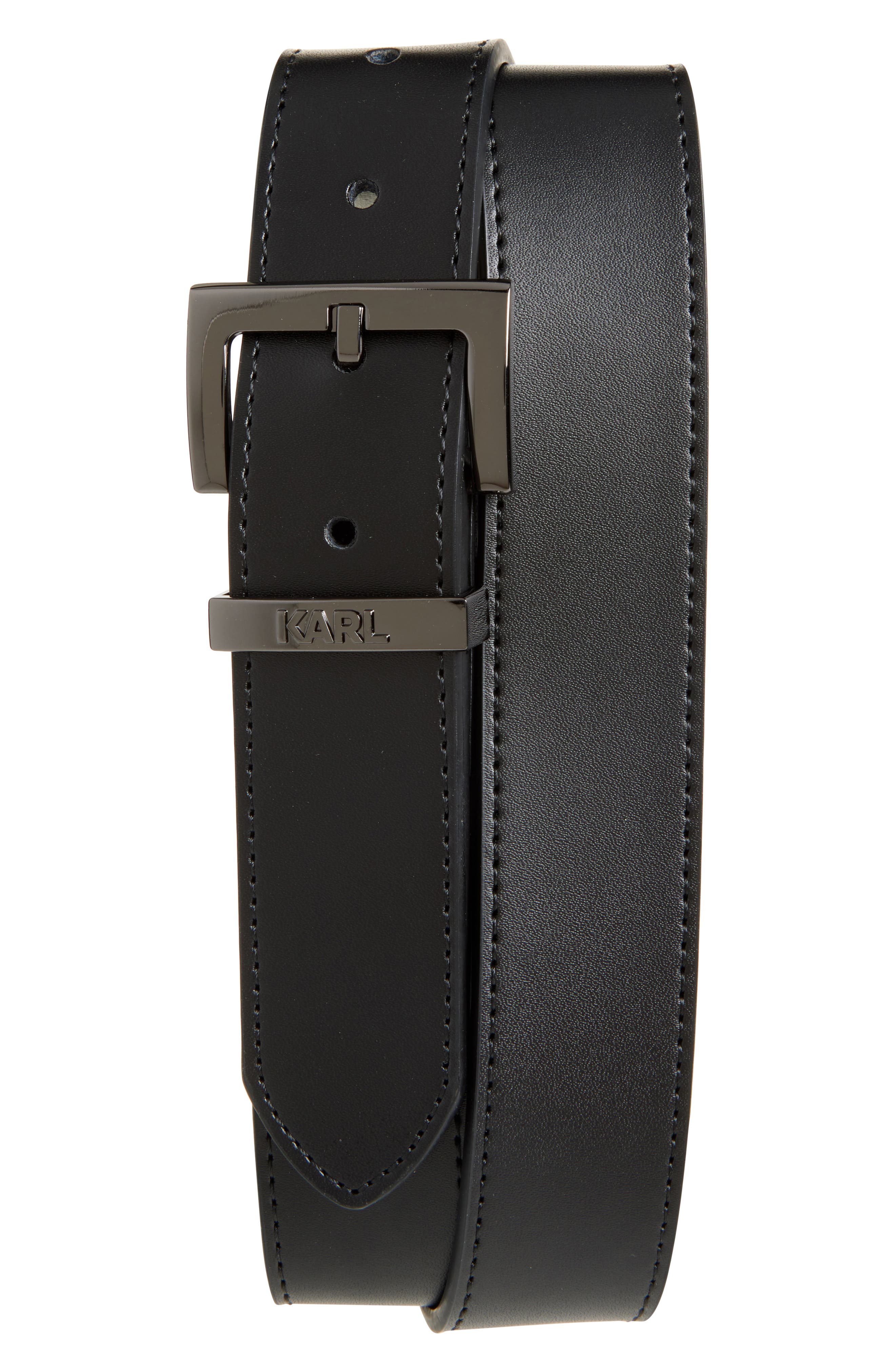 KARL LAGERFELD PARIS Smooth Leather Belt
