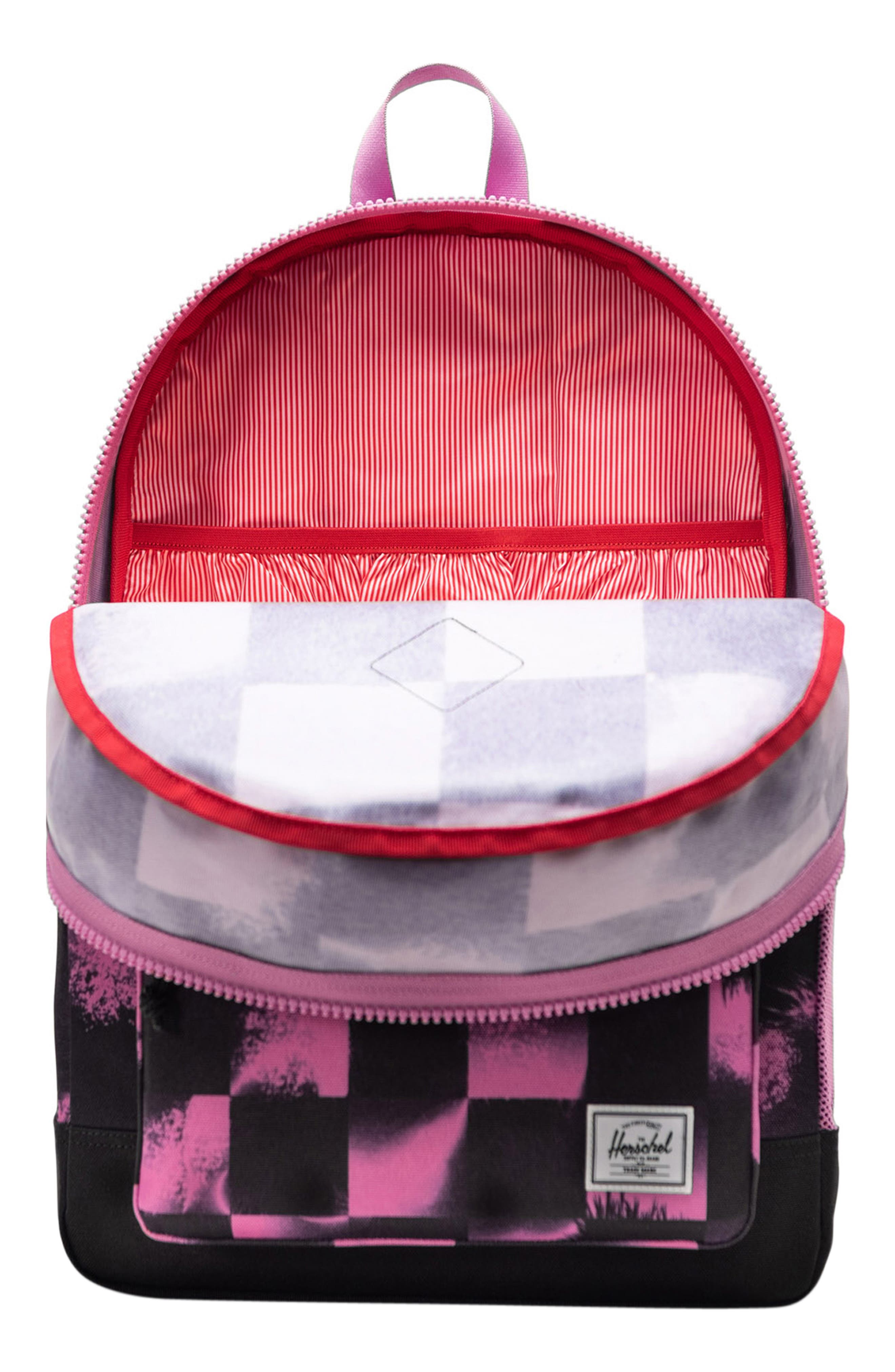 Herschel Supply Co. Kids' Heritage Youth Backpack, Alternate, color, Stencil Checker Opera Mauve