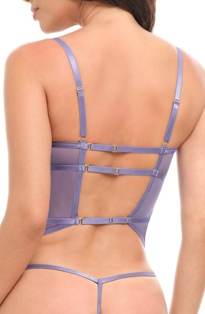 Oh La La Cheri Vanessa Underwire Bustier & G-String Set, Alternate, color, Purple Haze