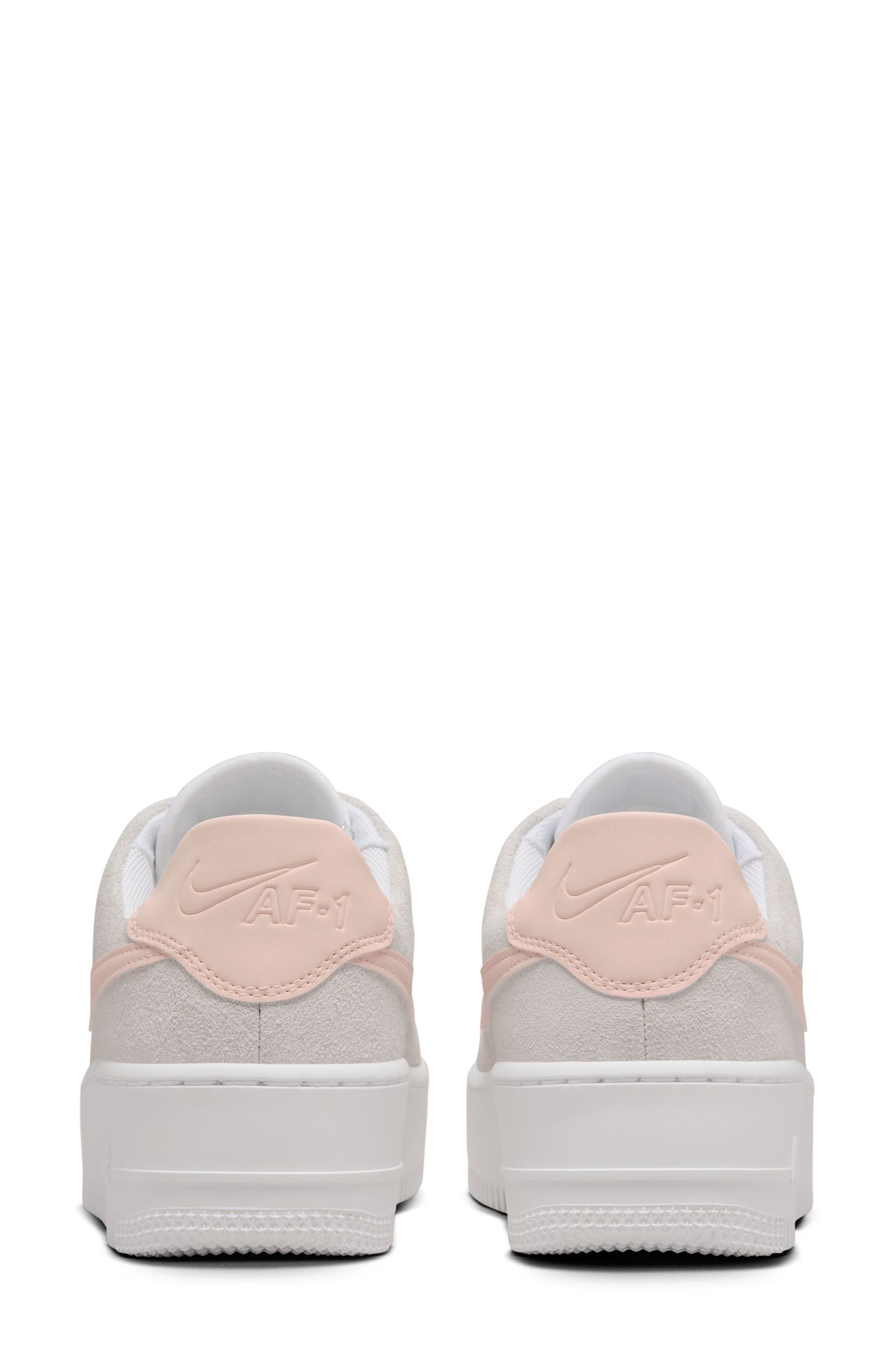 Nike Air Force 1 Sage Low Platform Sneaker, Alternate, color, White/ Guava Ice-Sail