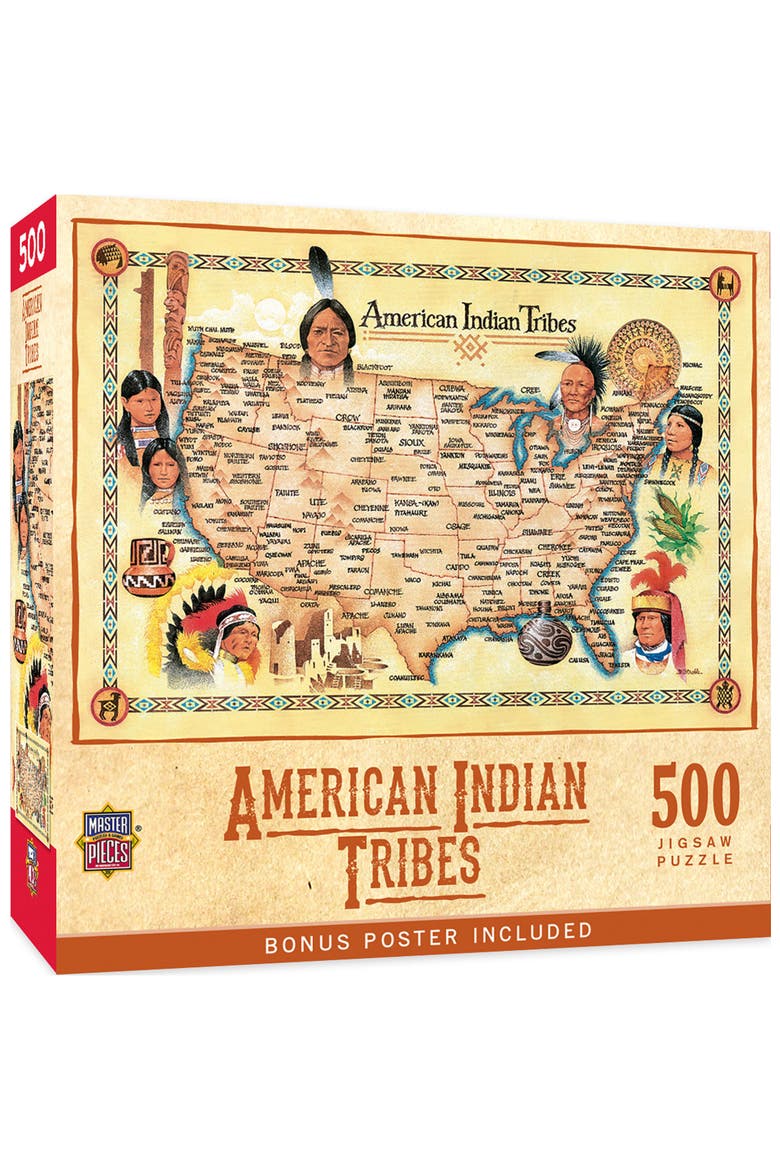 American Indian Tribes 500 Piece Puzzle, Main, color, Multicolor