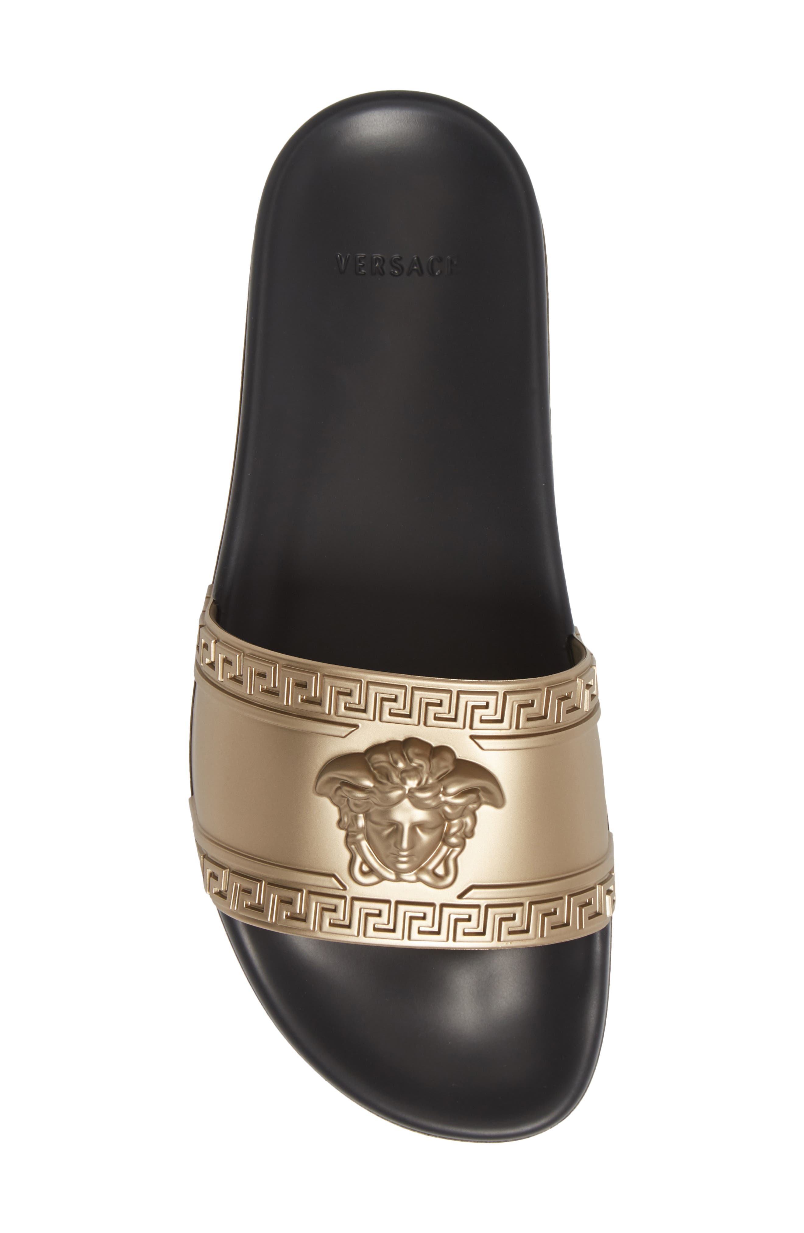 Versace Palazzo Medusa Slide Sandal, Alternate, color, 