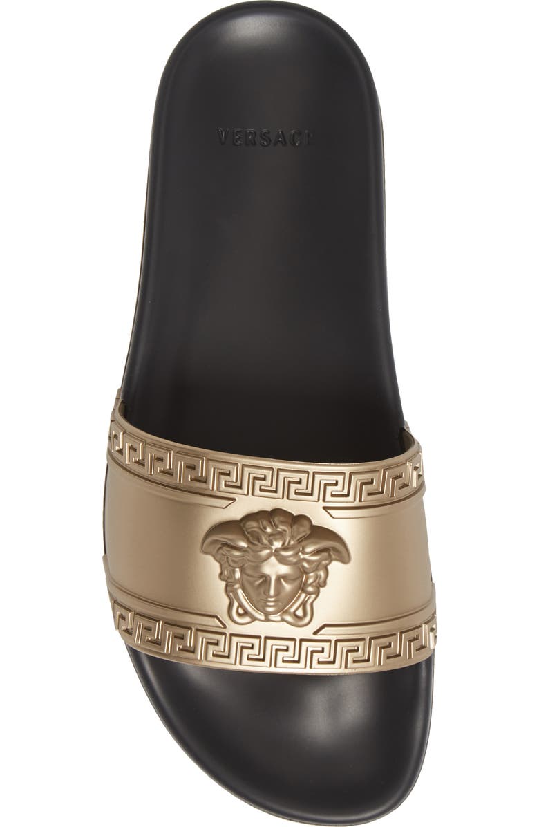 Versace Palazzo Medusa Slide Sandal, Alternate, color,