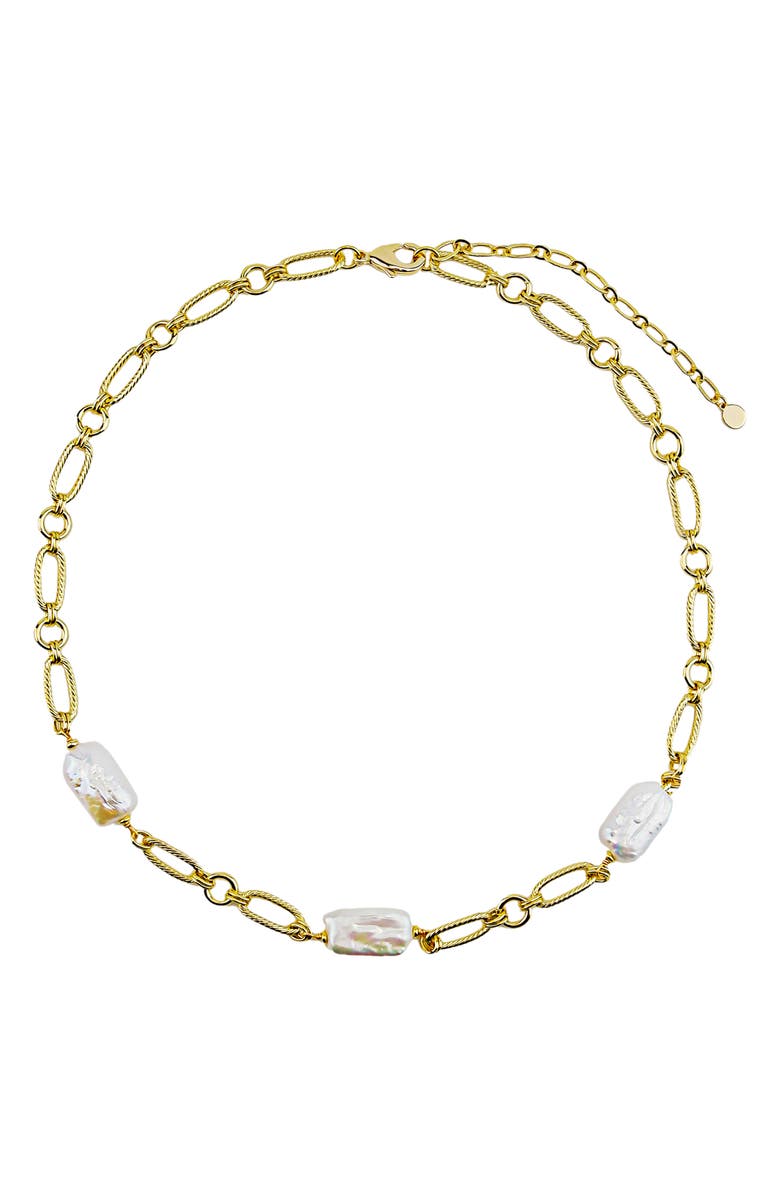 Panacea Faux Pearl Station Necklace, Main, color, White