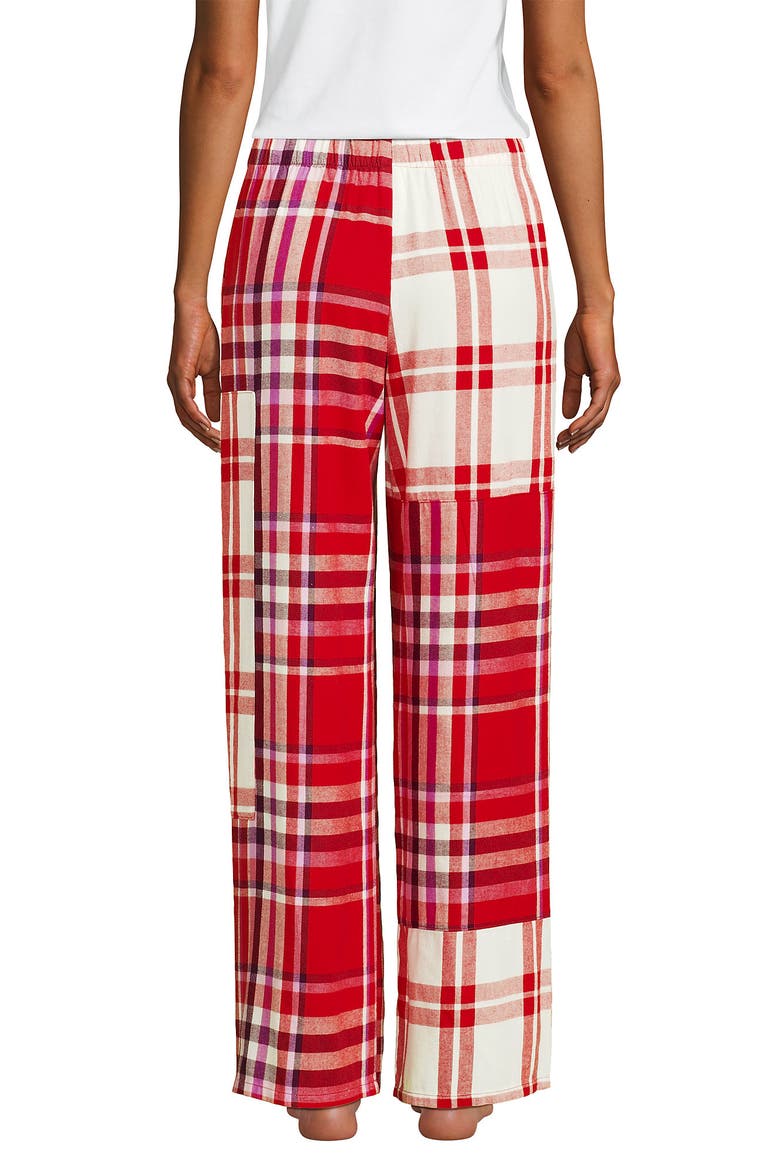 Print Flannel Pajama Pants, Alternate, color, Compass Red Patchwork Plaid